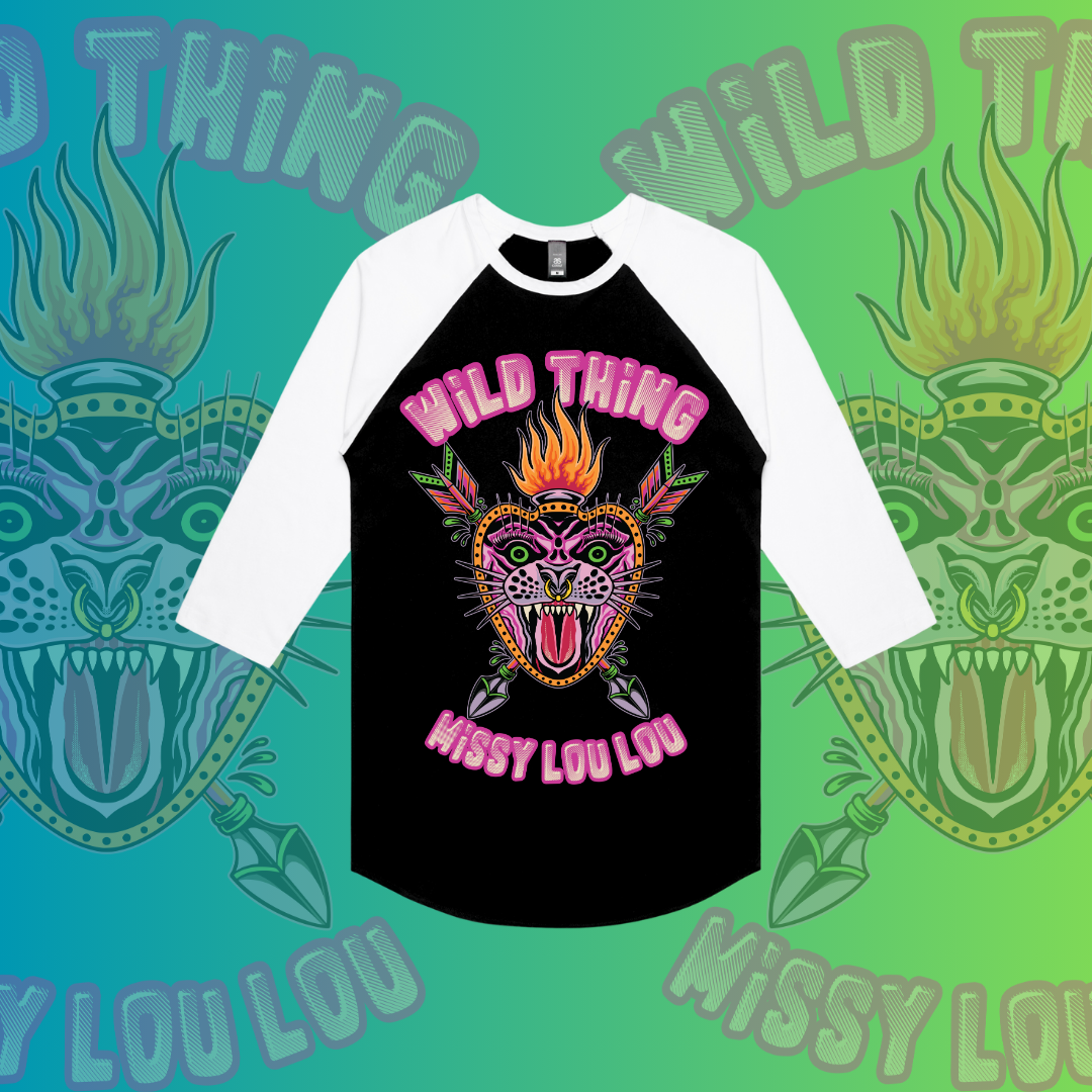 WILD THING  - Baseball tee,Black front