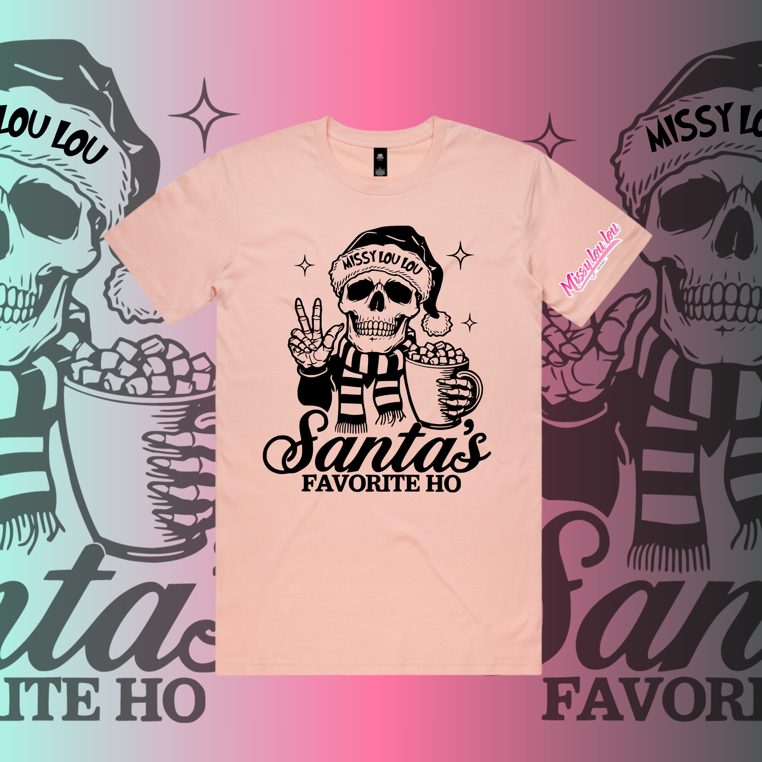 SANTAS FAVOURITE HO -  Unisex Tee, Front design