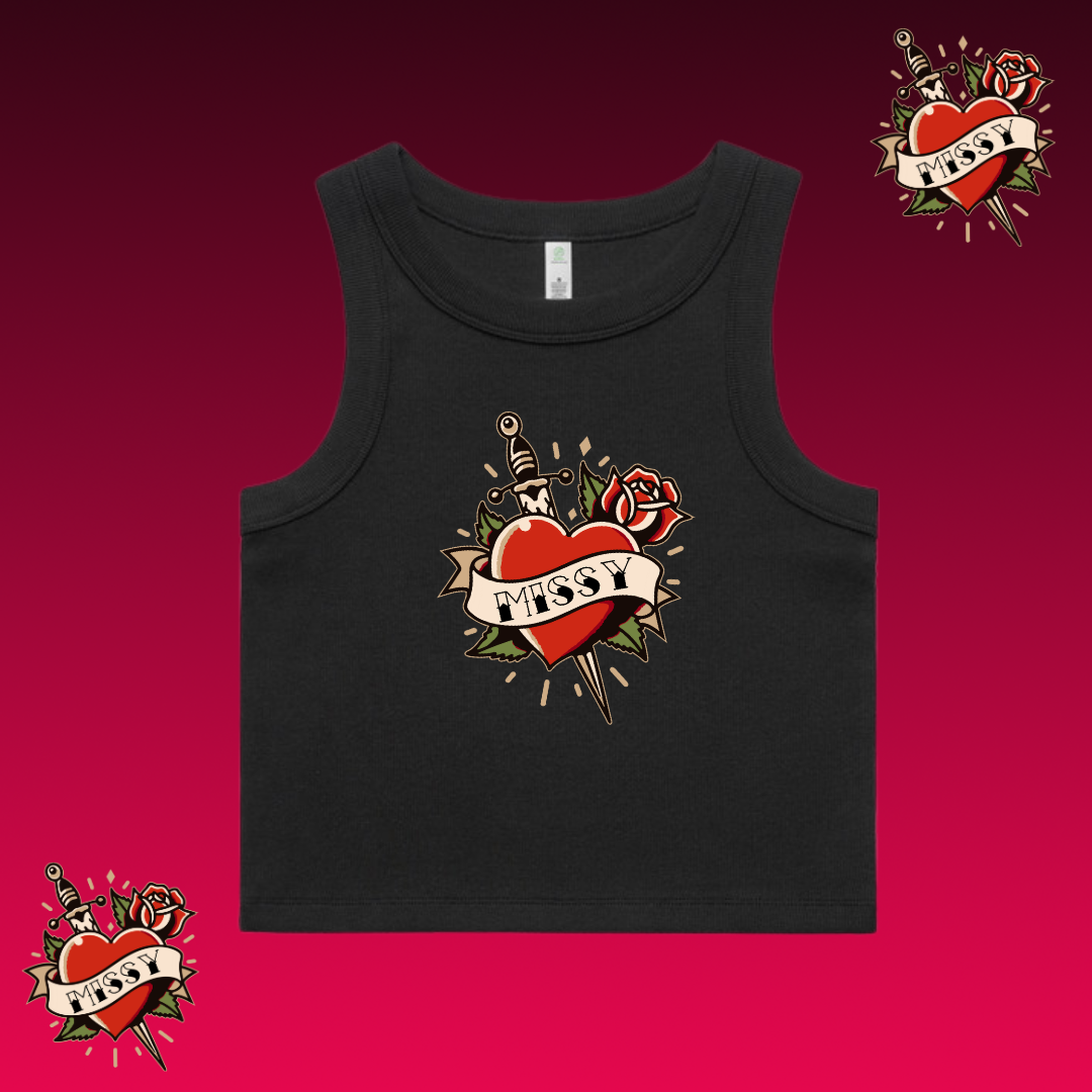 HEARTBREAK  - Organic Rib Crop Tank