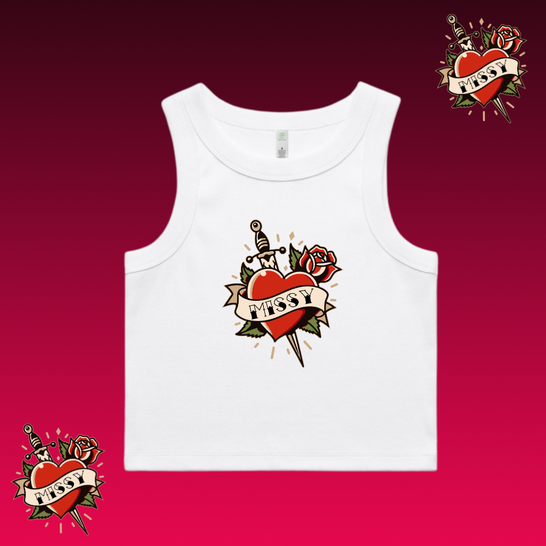 HEARTBREAK  - Organic Rib Crop Tank