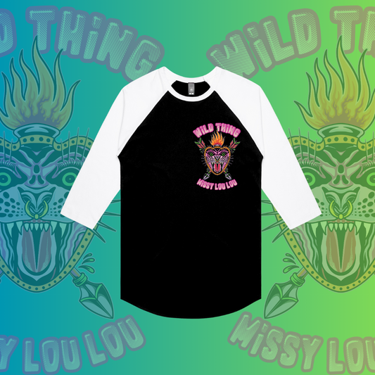 WILD THING  - Baseball tee,Black front