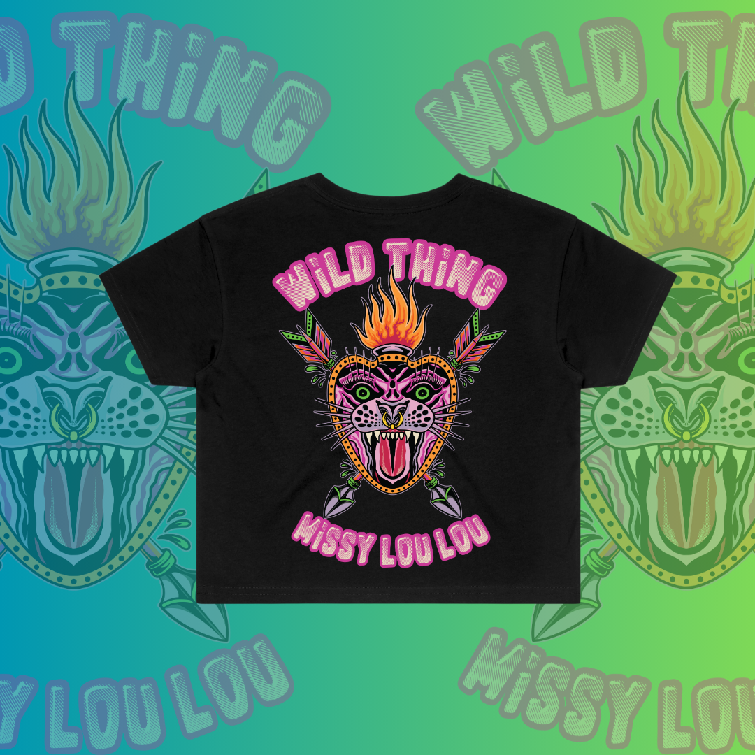 WILD THING -  Crop Tees, Pocket design