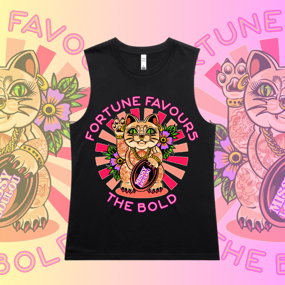 MISS KITTY - Tomboy tank, Front design