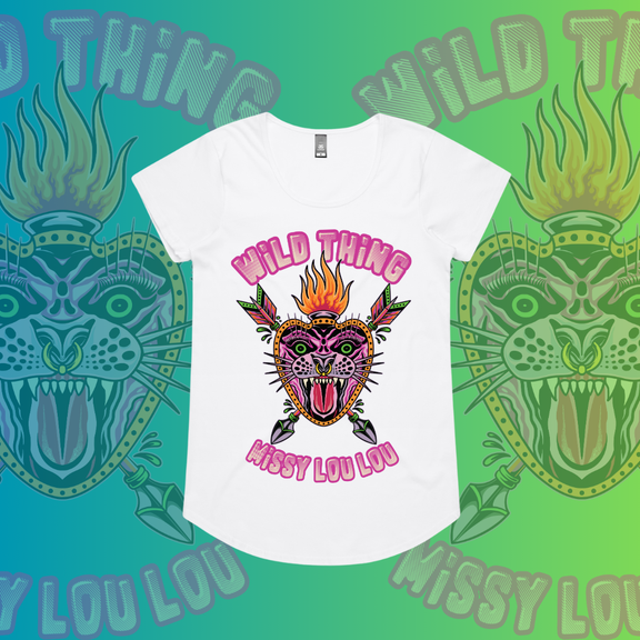 WILD THING  - Drop neck tee, Front Design