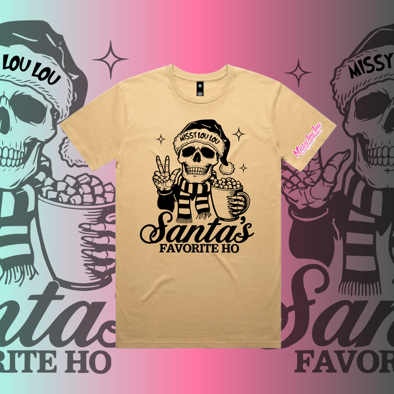 SANTAS FAVOURITE HO -  Unisex Tee, Front design