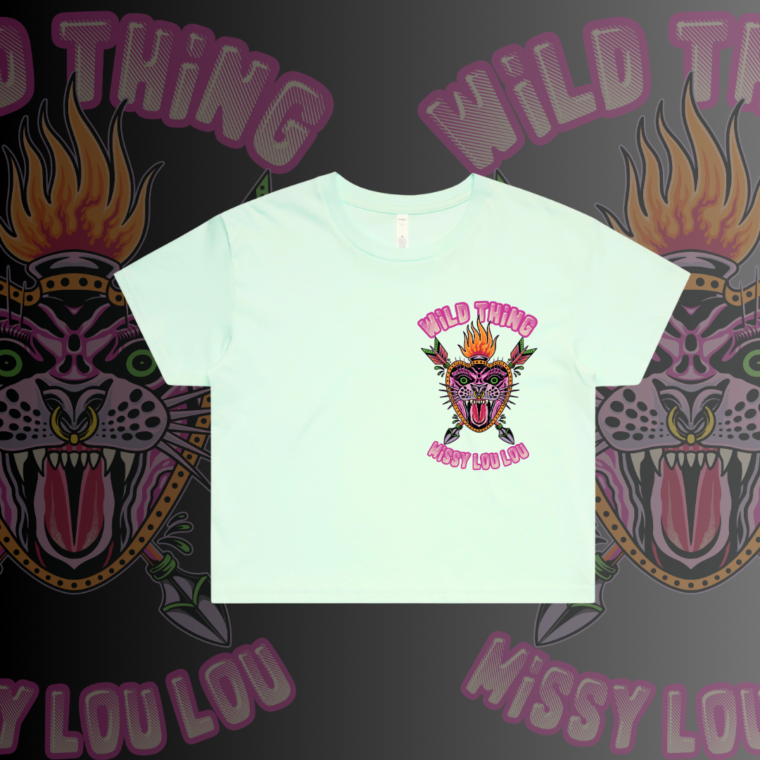 WILD THING -  Crop Tees, Pocket design