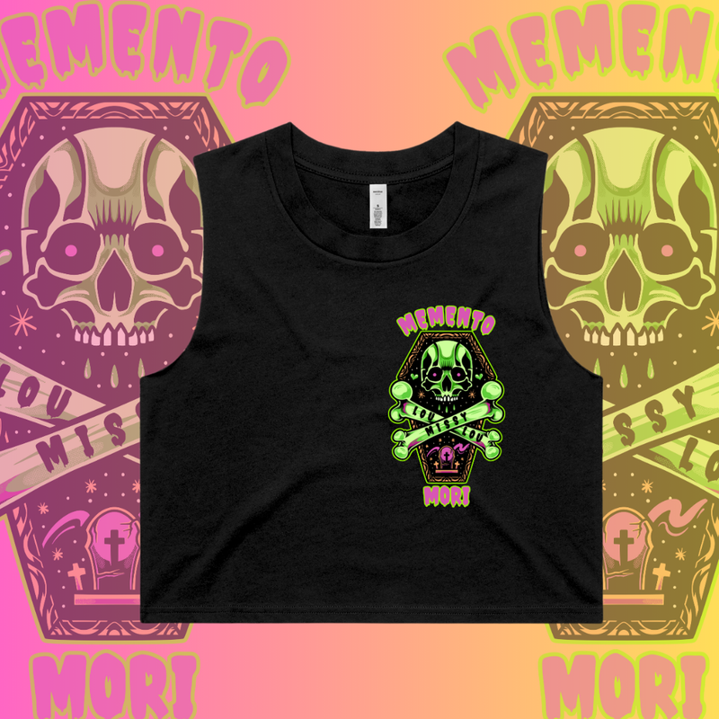 MEMENTO MORI -  Crop tank, Pocket design