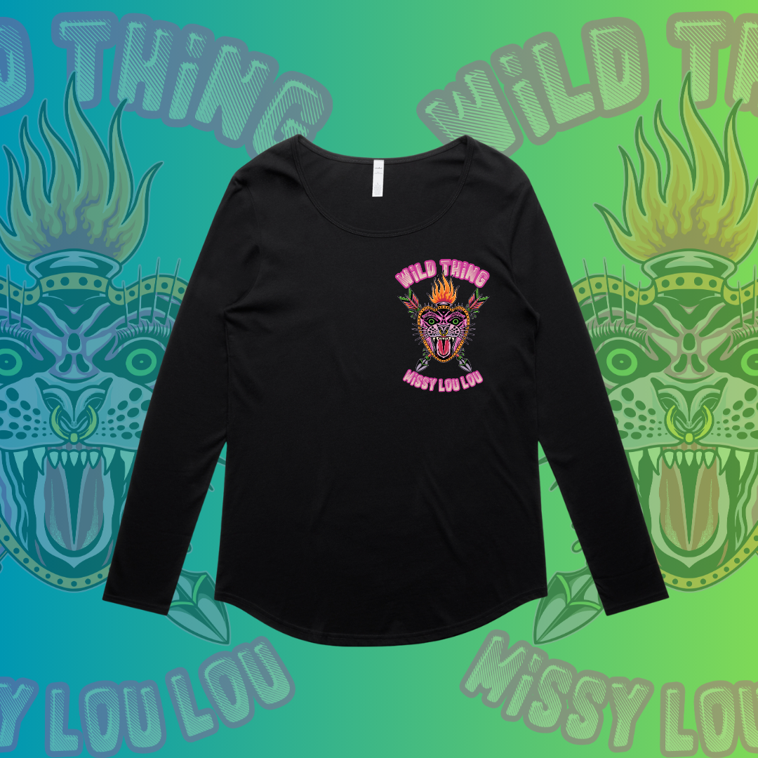 WILD THING  - Long sleeve drop neck tee