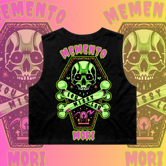 MEMENTO MORI -  Crop tank, Pocket design