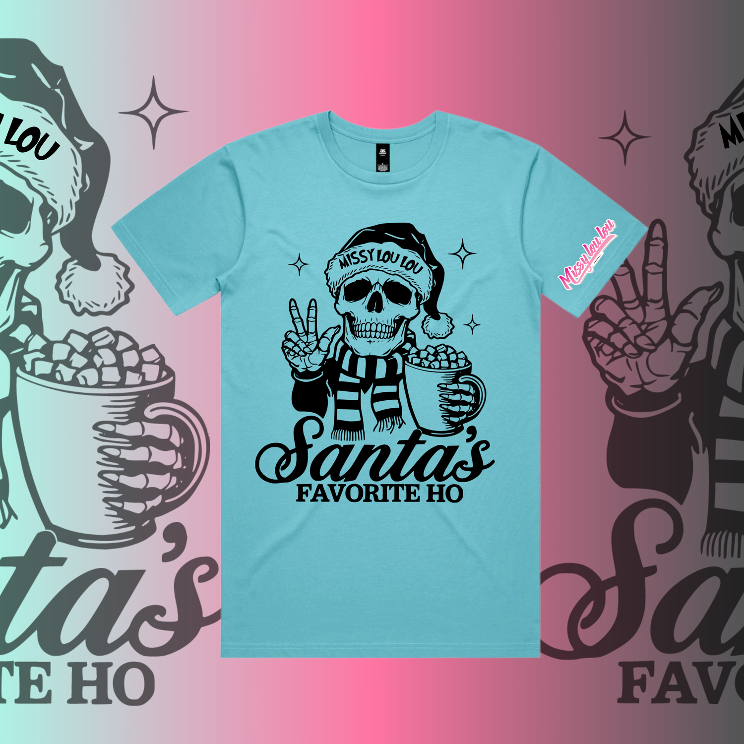 SANTAS FAVOURITE HO -  Unisex Tee, Front design