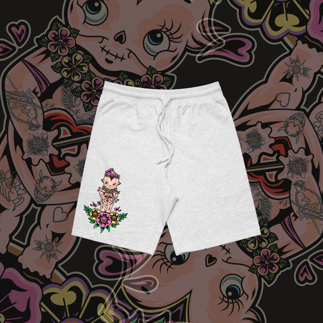 BABY REDKNUCKLES - Premium Unisex shorts, Grey Marle, Plum