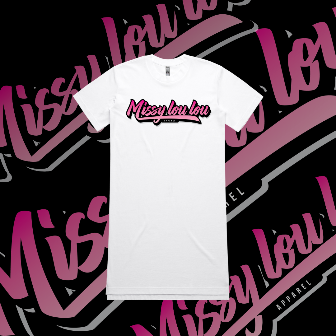 Oversized T'dress - Missy Logo, Black & White