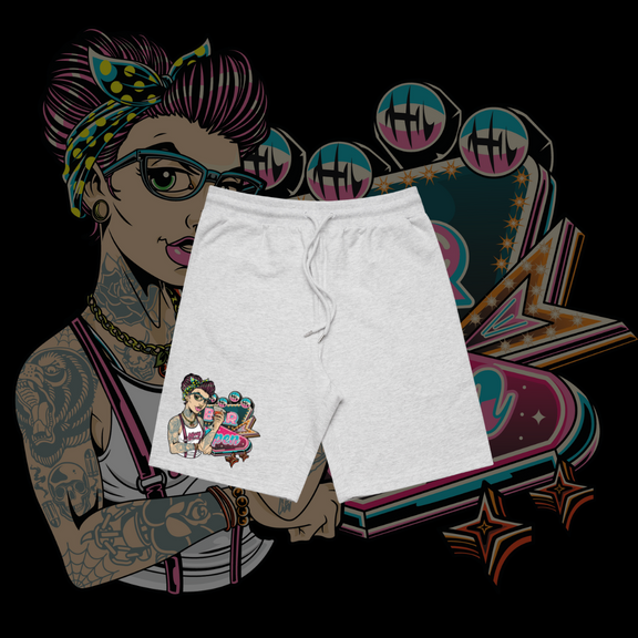 Roxy Rebel - Premium Unisex shorts, Grey Marle, Lilac