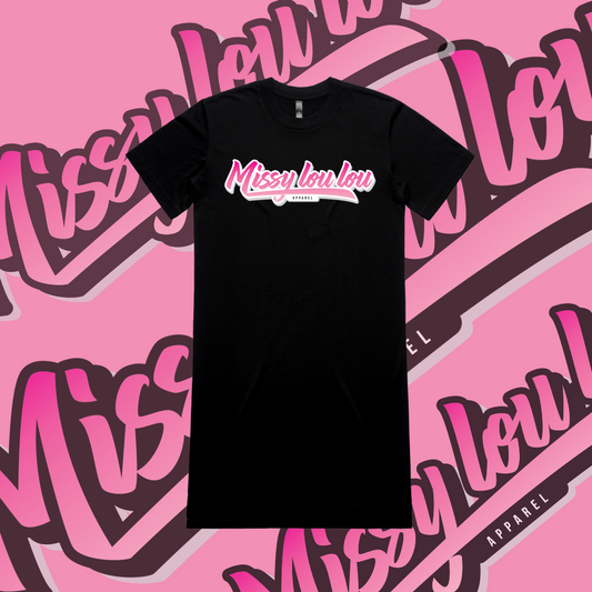 Oversized T'dress - Missy Logo, Black & White