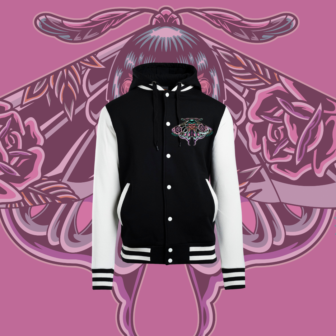 Bad Betty Butterfly -  Varsity Jacket with Hood